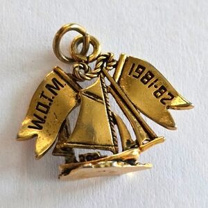Vintage pendant WOTM ship boat ocean nautical Women of the Moose LOOM